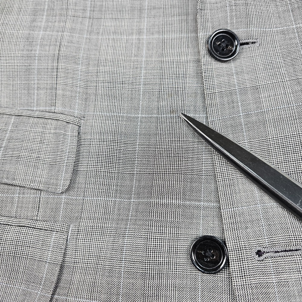 Indochino Suit Mens Sz 42R Pants 34x31 Houndstooth Glen Plaid Check 100% Wool - Picture 5 of 16